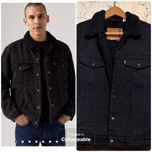 Levi’s TYPE III SHERPA TRUCKER JACKET Unisex, Sherpa, Blackout
